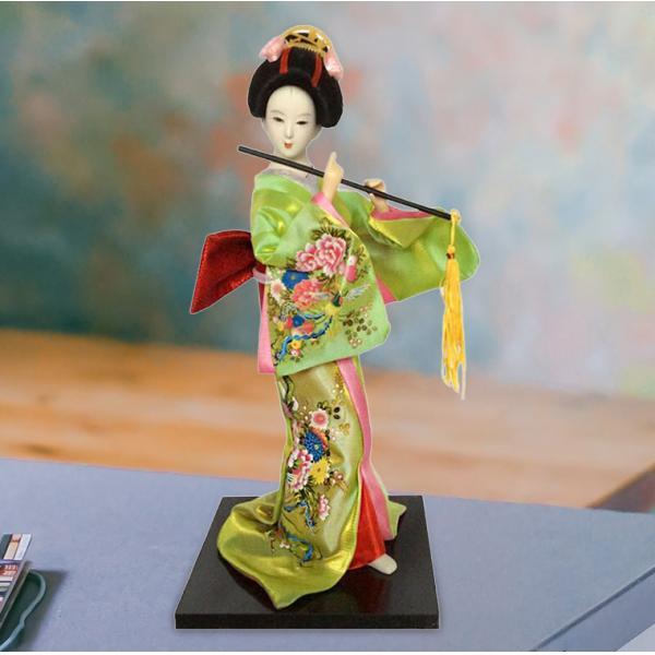12in Japanese Geisha Handicraft Kimono Dolls Shelf Decor