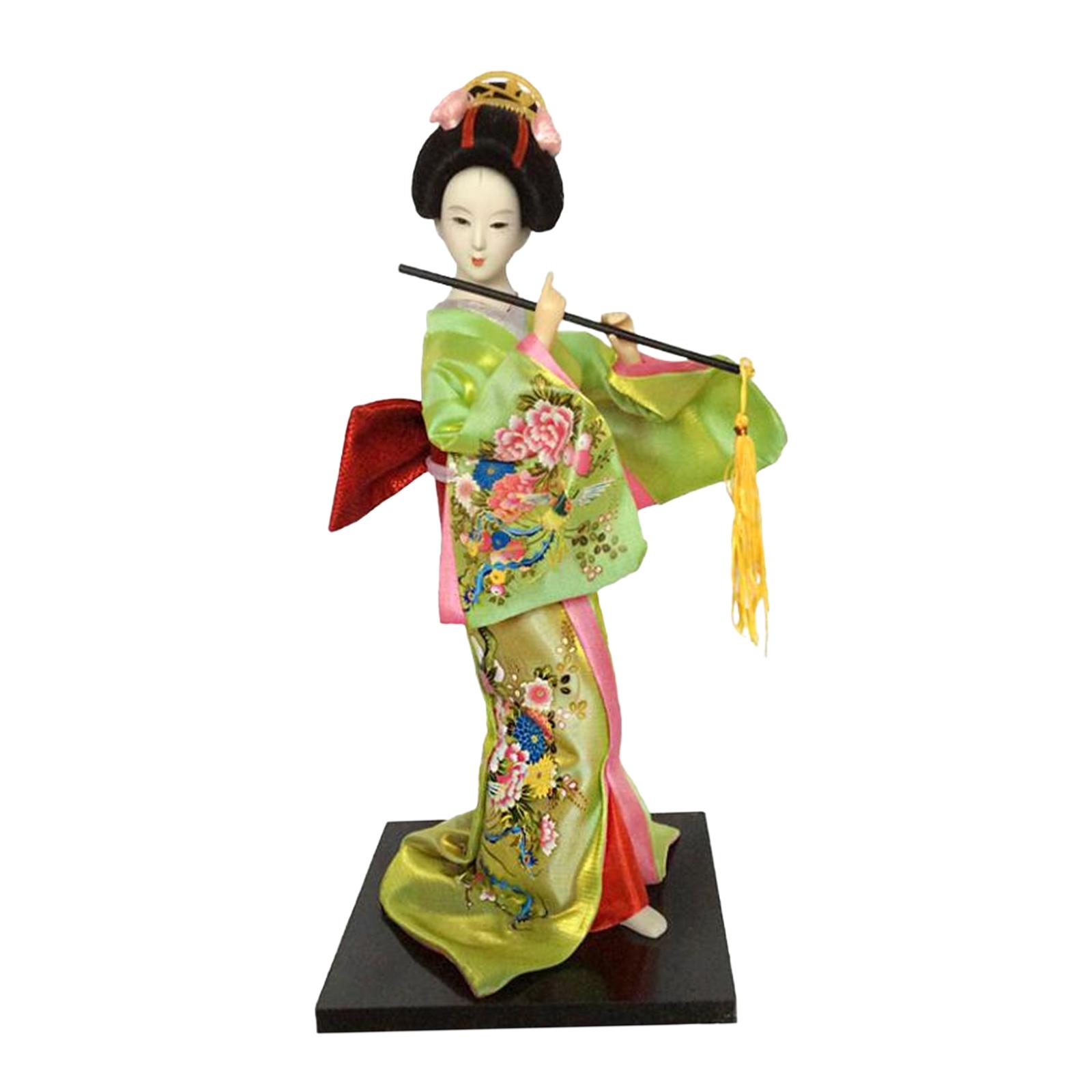 12in Japanese Geisha Handicraft Kimono Dolls Shelf Decor