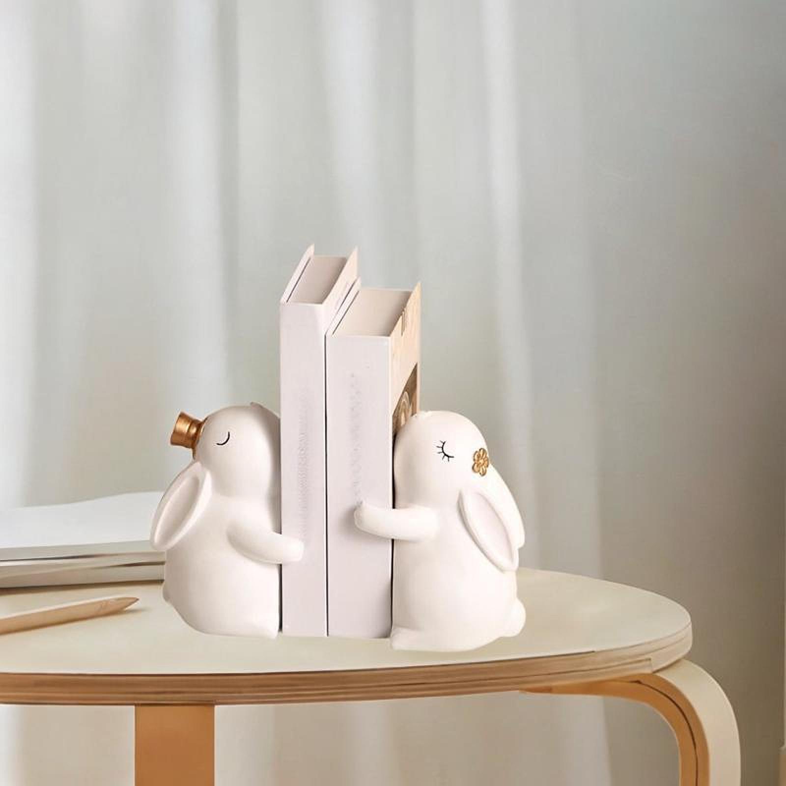 2Pcs Resin Rabbit Figurine Statue Tabletop Centerpiece for Office Party Home