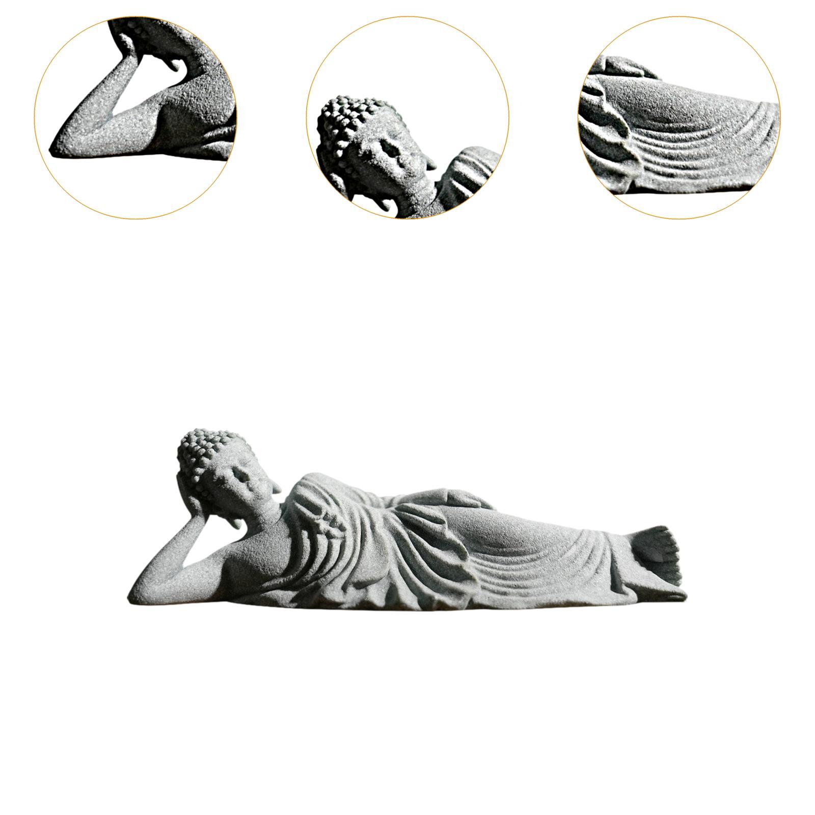 Reclining Buddha Statue Crafts Ornament Meditating for Garden Porch Tabletop