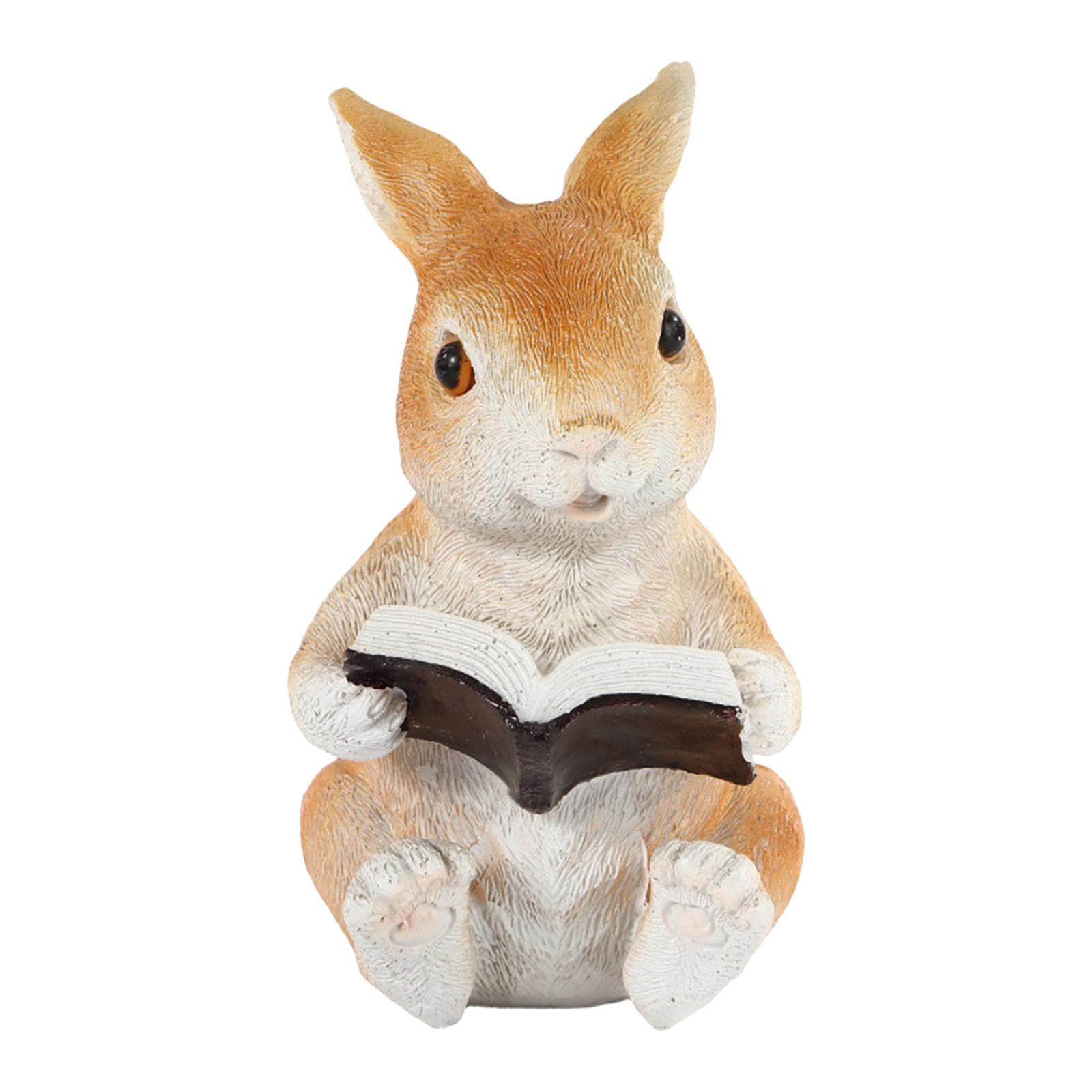 Rabbit Figurine Reading Book