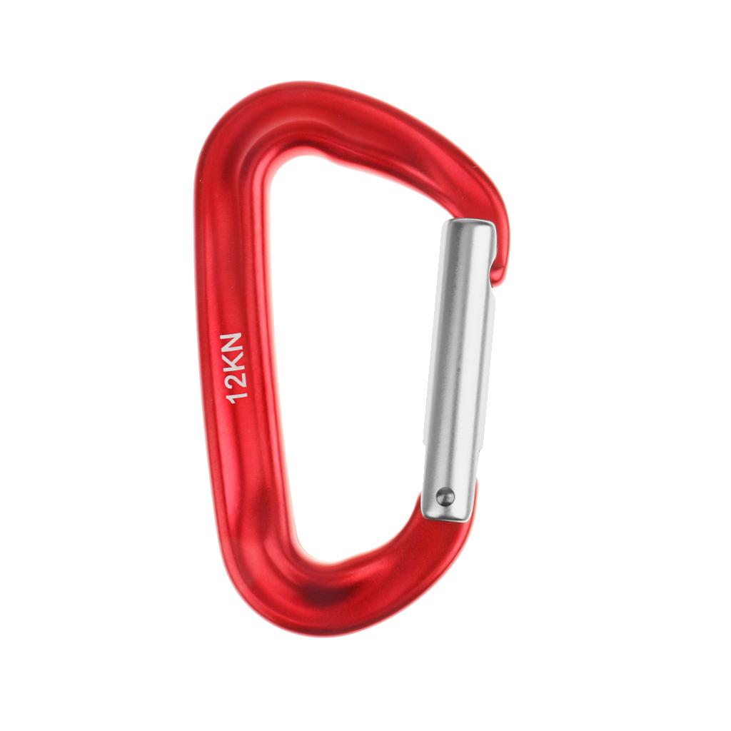 12KN Spring Clip Keychain Carabiner For Climbing Backpack Hook Red