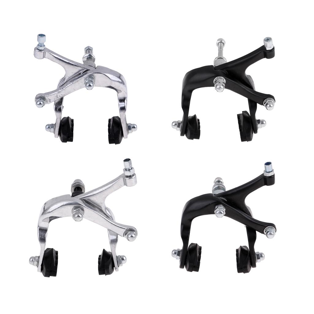 Bike Side Pull Brake Long Arms Clamp Bike Lever Cable Housing Front Silver
