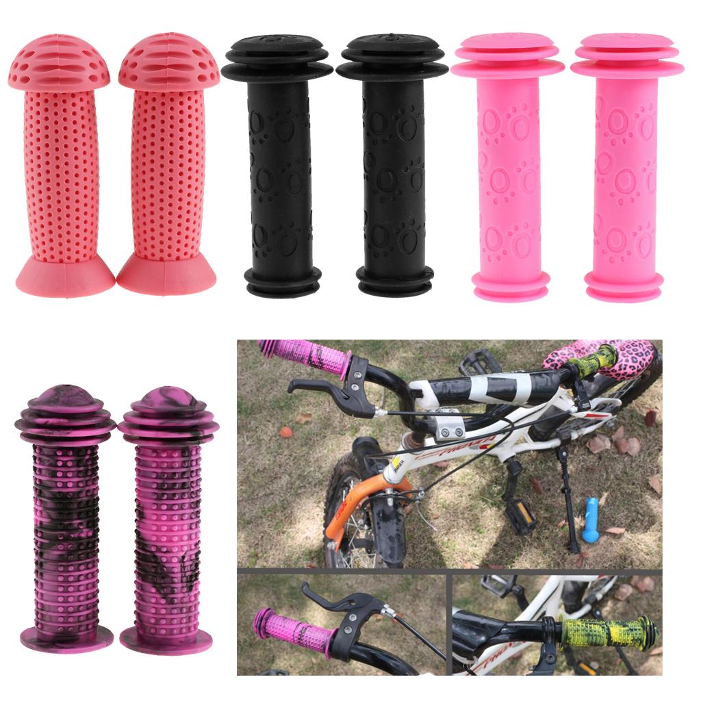 Kids Childs Bicycle Handlebar Grip Non Slip Rubber Handle Bar Grips Black