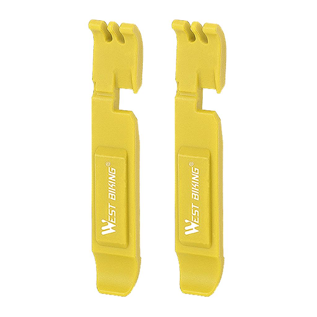 2Pcs Bicycle Tire Tyre Lever Opener Breaker Wheel Spoke Repair Tools Yellow