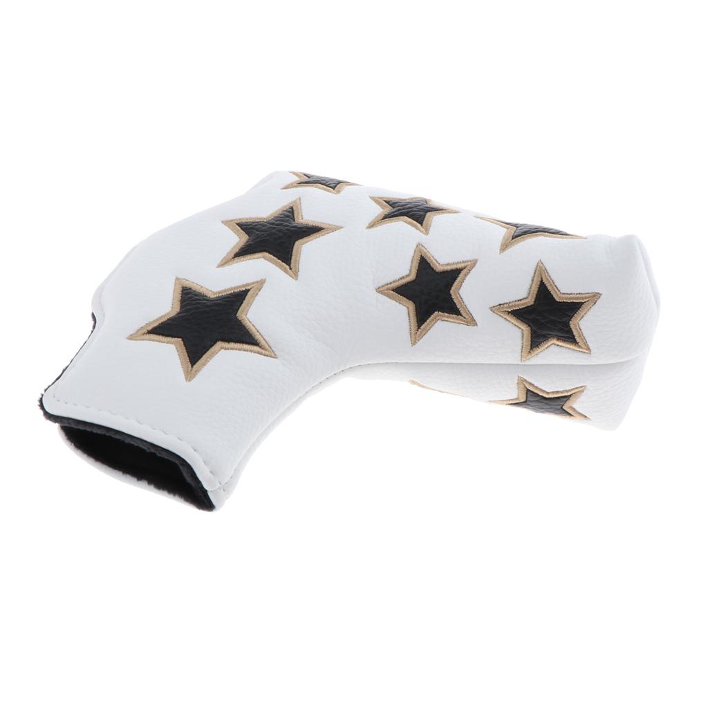 Golf Putter Head Covers Blade PU Leather Club Headcover White