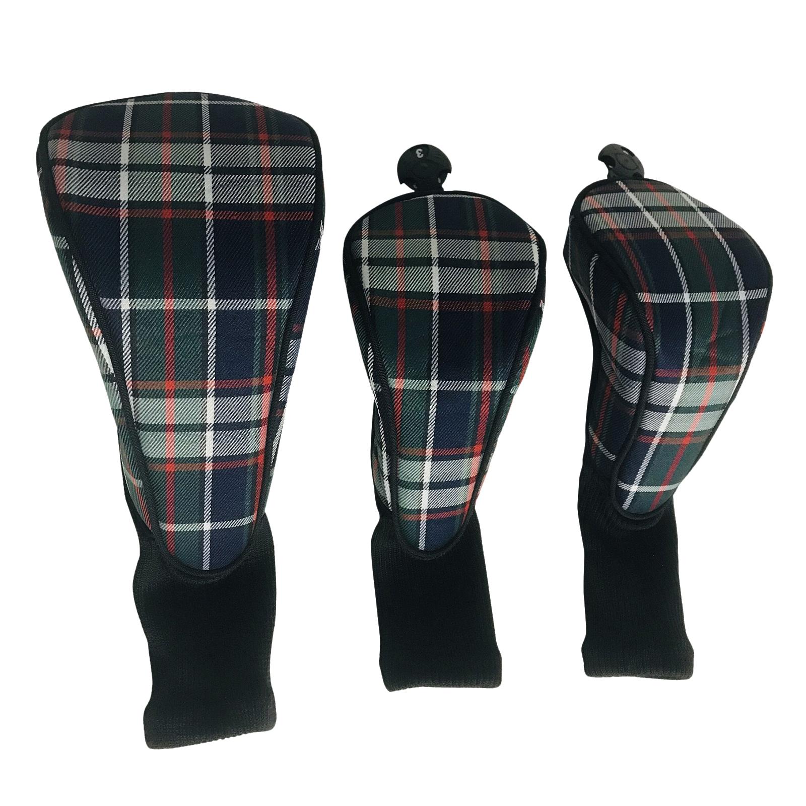 3x Golf Club Head Cover Driver Fairway Wood Covers Protector Sleeve