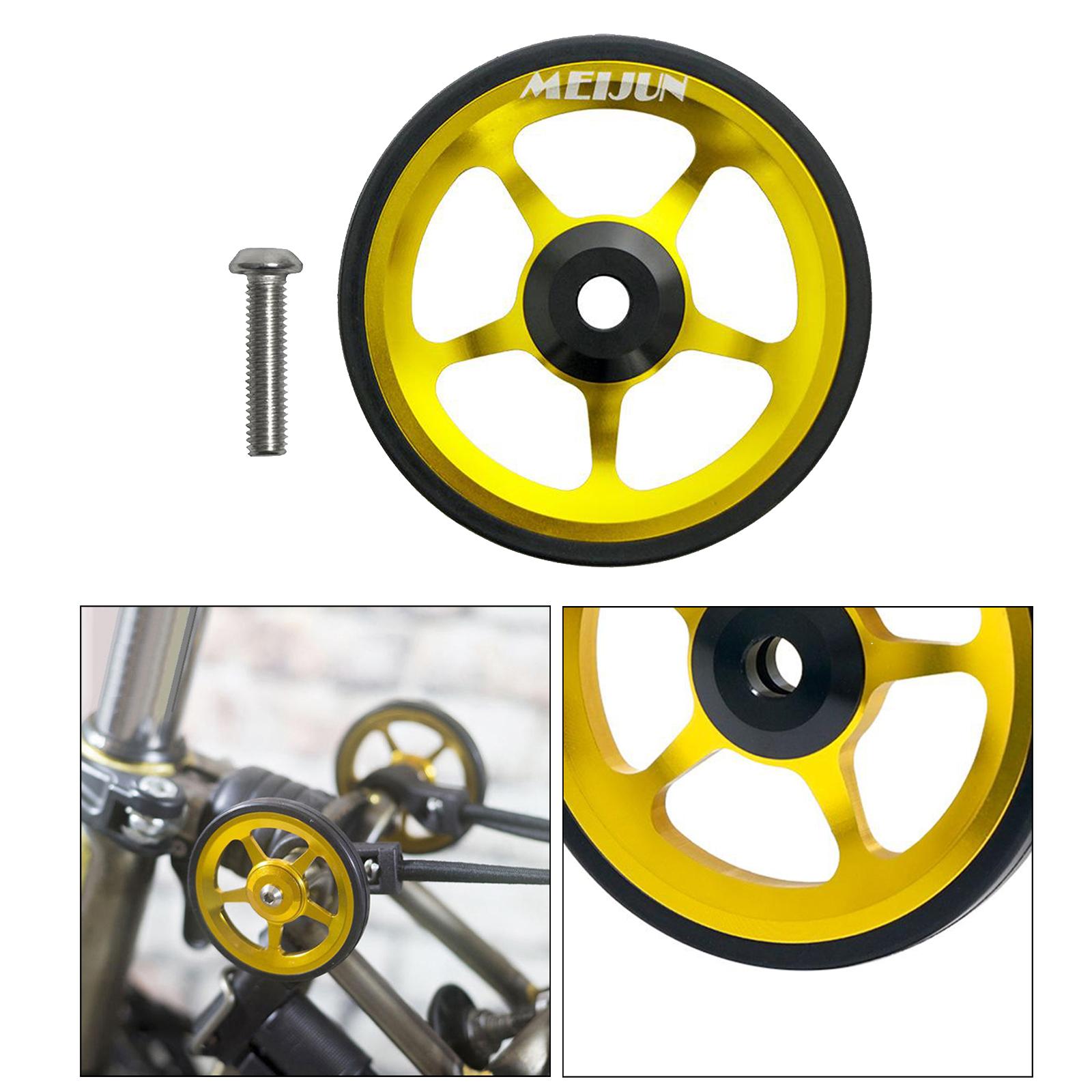60mm Folding Bike Easy Wheel EZ Wheels for Brompton Transportation Gold