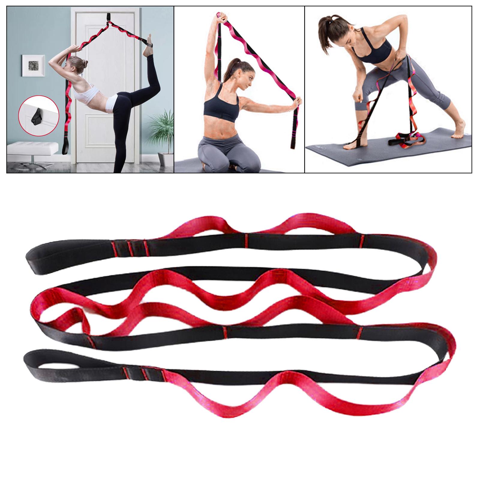 Yoga Pilates Stretch Strap Fitness Pull Belt for Physical Therapy Red