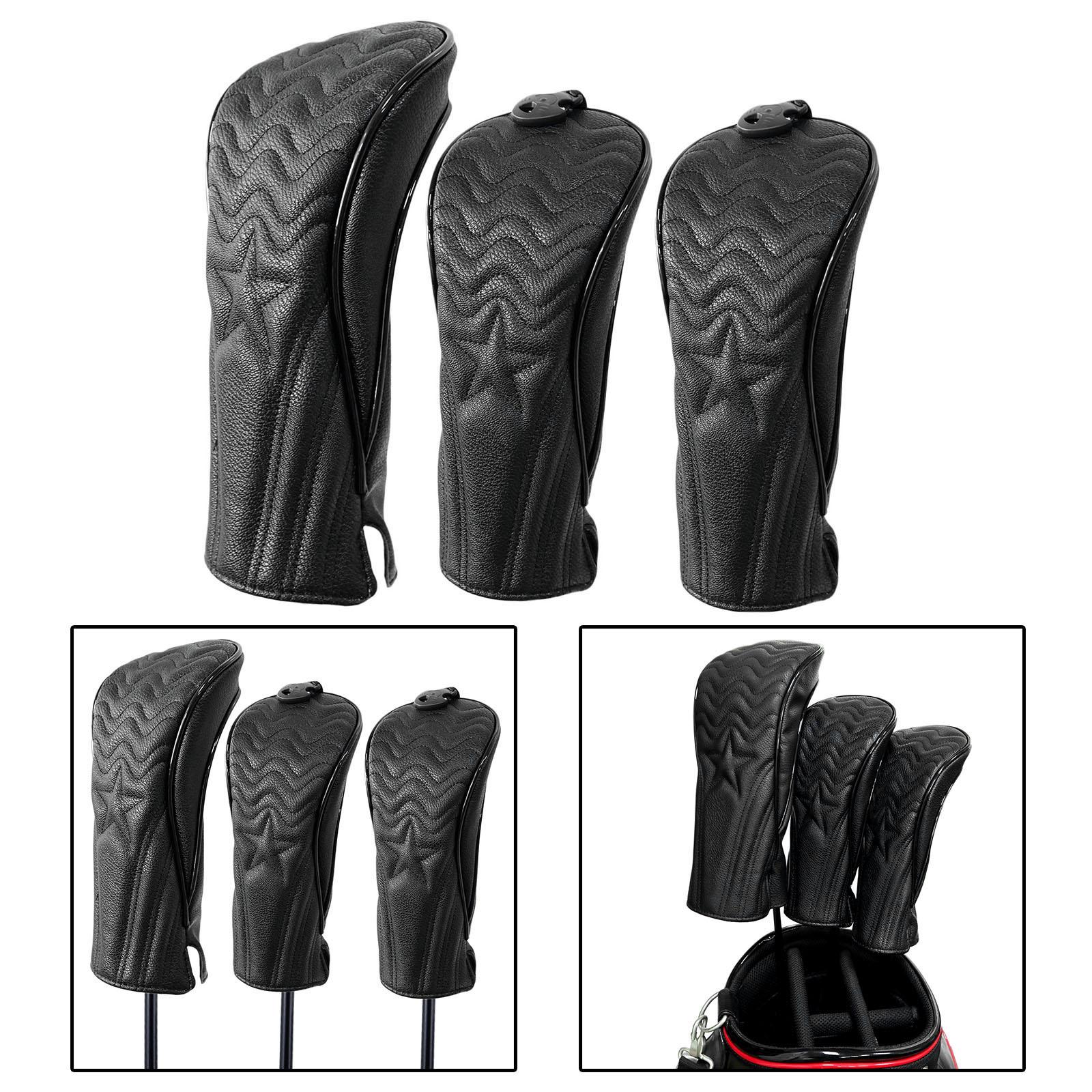 Golf Wood Headcover Drivers Covers Club Cover Equipment 3 Pieces Suit