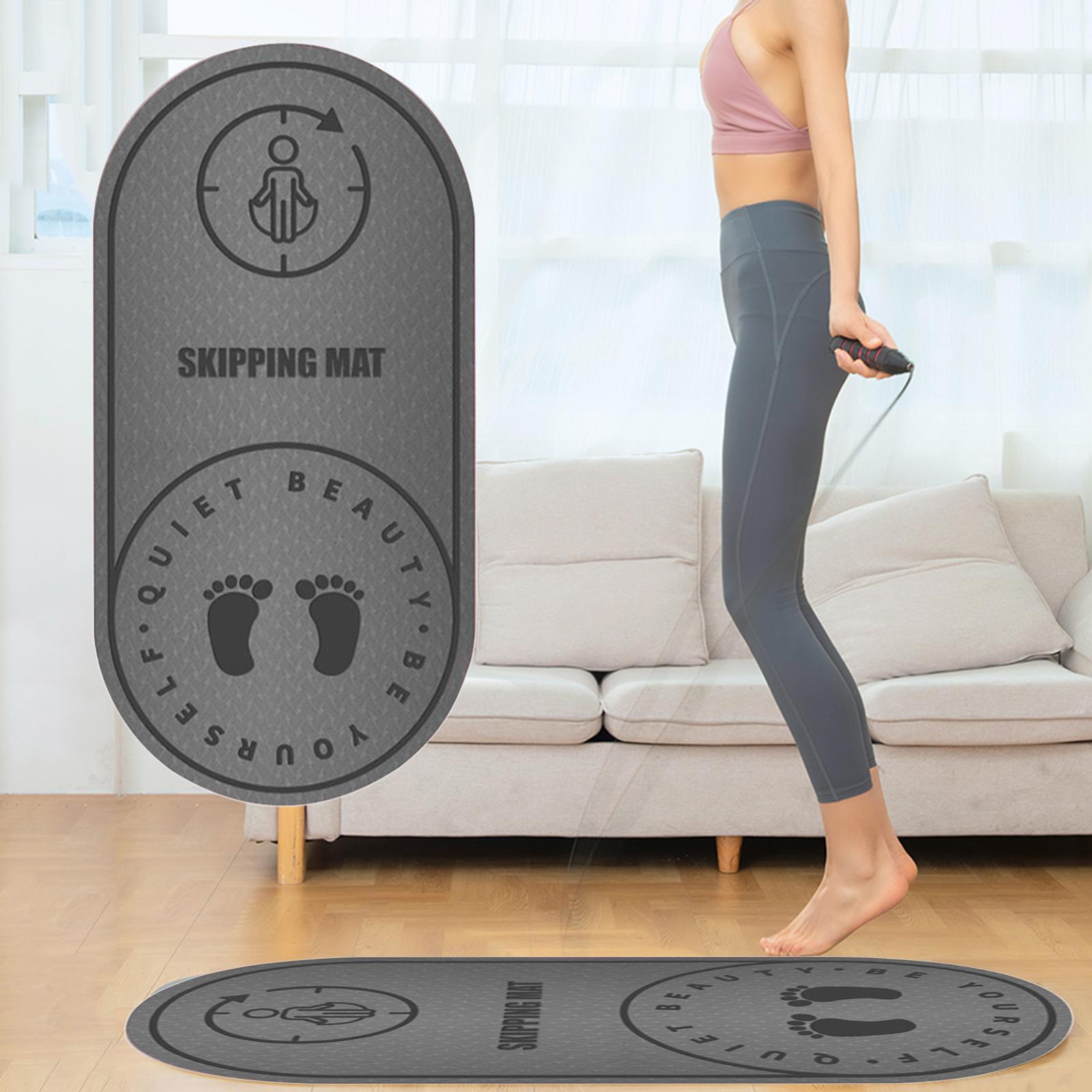 Exercise Skipping Mat High Density Anti Slip Cushion Yoga Mat Buffer Pad Gray Thick 6mm