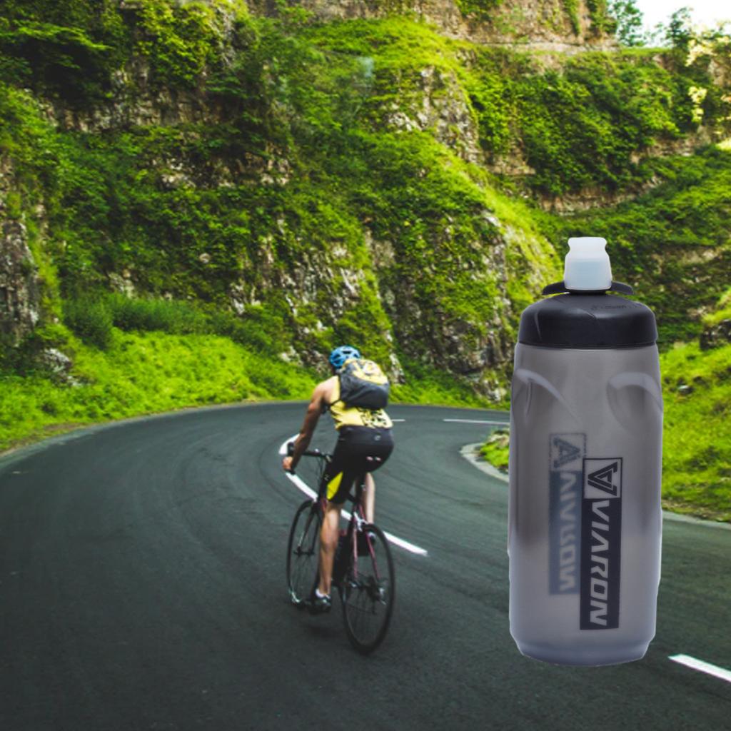 Water Bottle Mountain Bike Sports Cup Plastic Water Squeeze Transparent gray