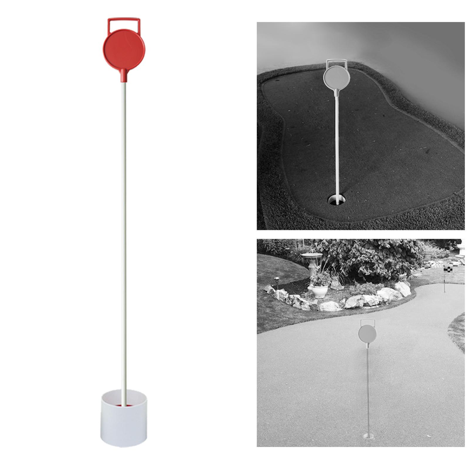 Golf Flagsticks Hole Cup Putting Training Green Flag Pole for Backyard Red