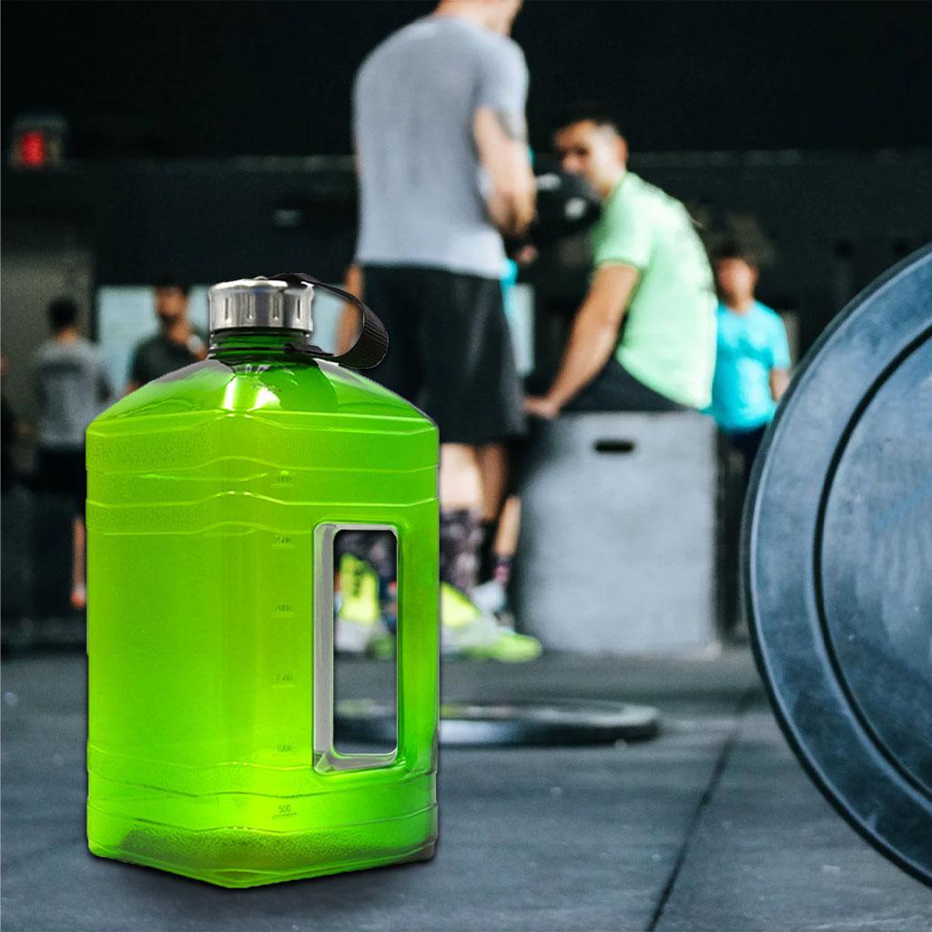 3.8L Large Sports Kettle Water Bottle Jug BPA Free for Running Gym Green