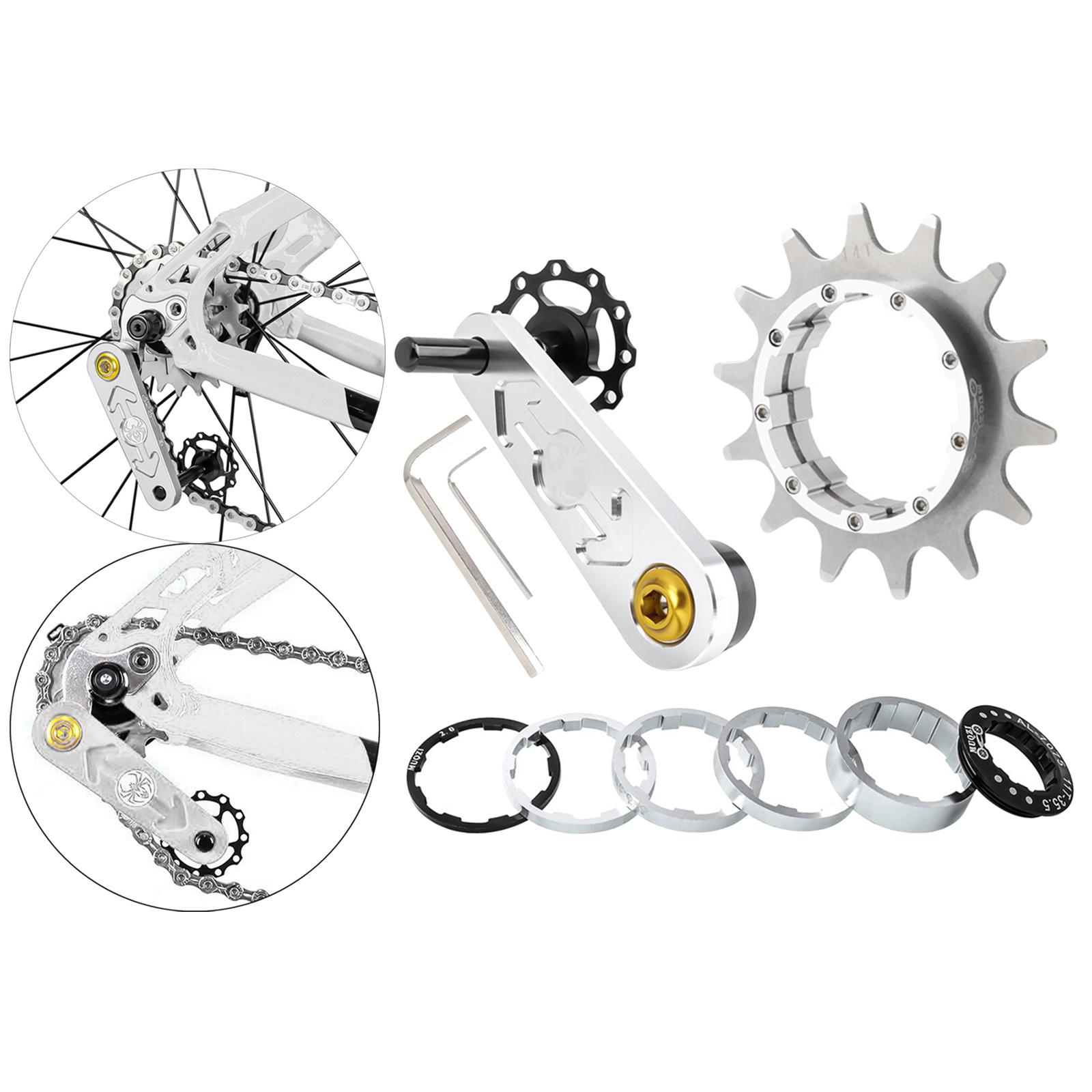 Bike Single Speed Cassette Cog MTB Bicycle Chain Tensioner Silver 14T