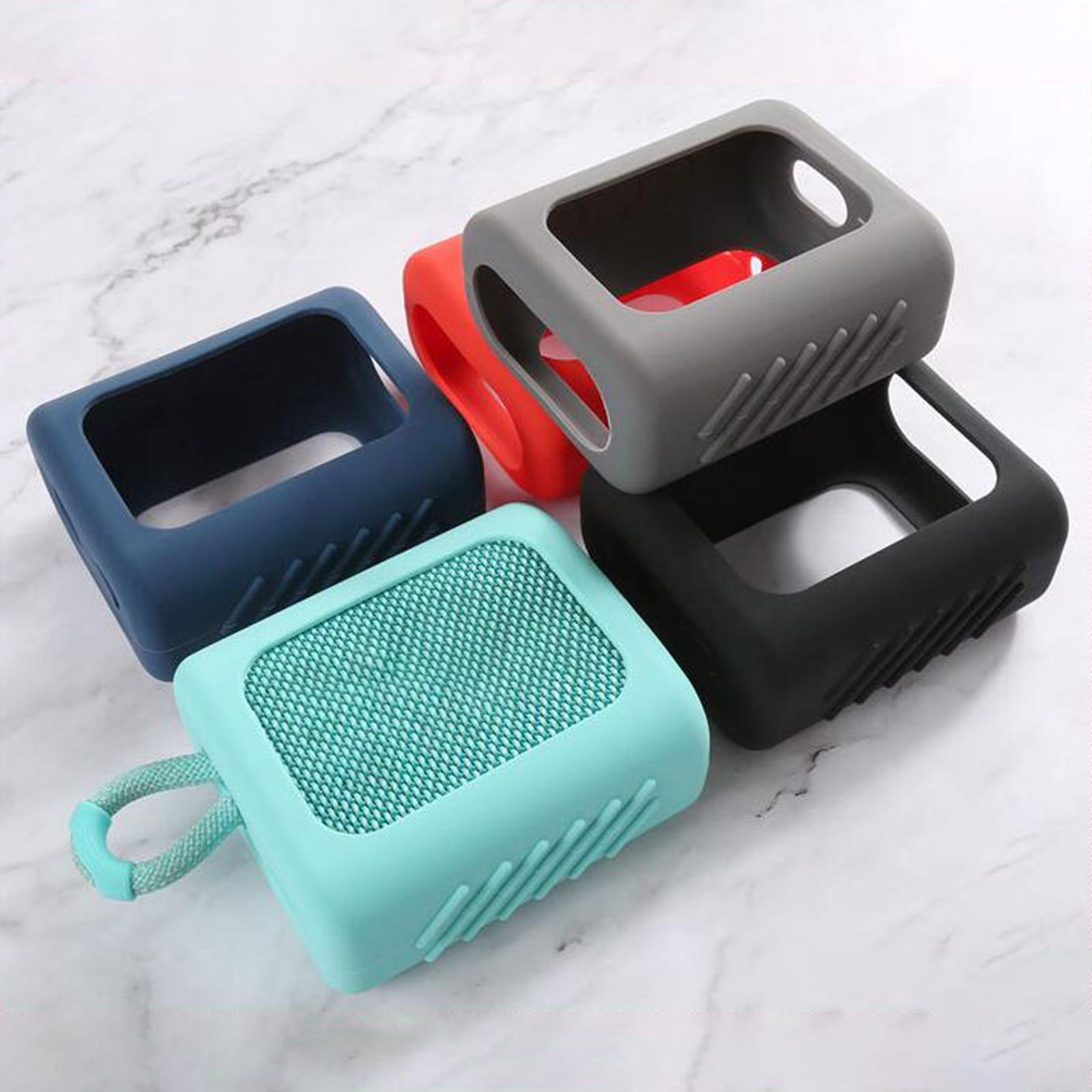Speaker Silicone Case with Bag Hook Speaker Accessories Portable for Go3 Red