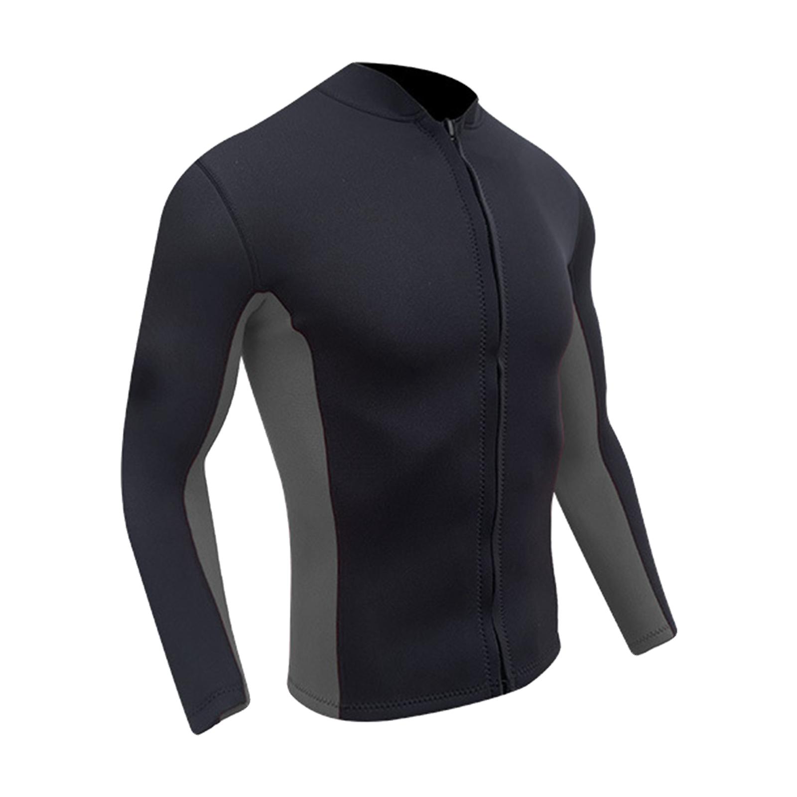 Wetsuit Top Long Sleeve Gray Black M