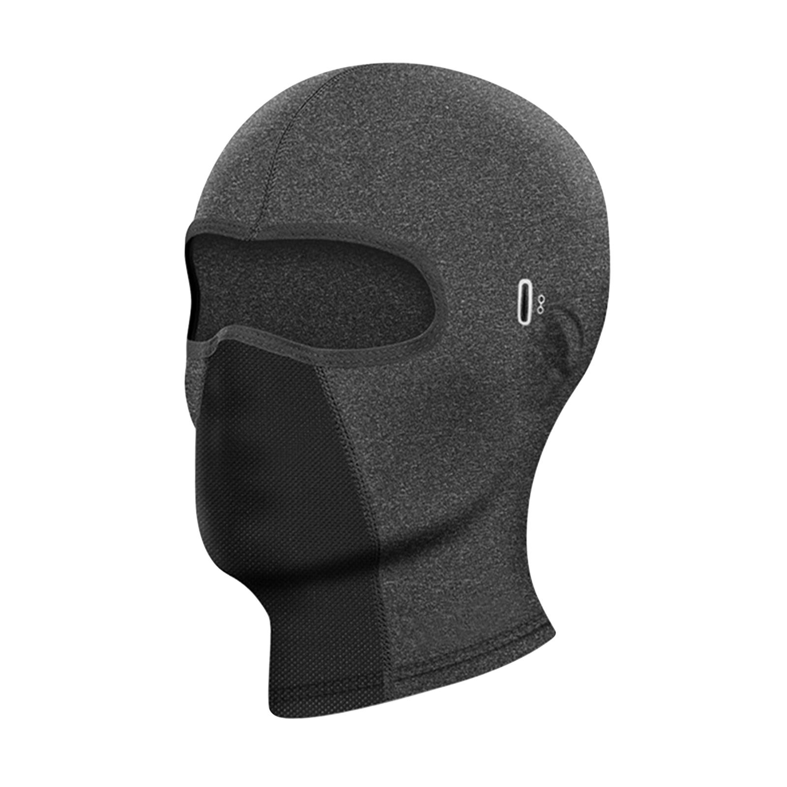 Balaclava Mask Summer Headwear Full Face Cover Gray11.8x6.7in Hole