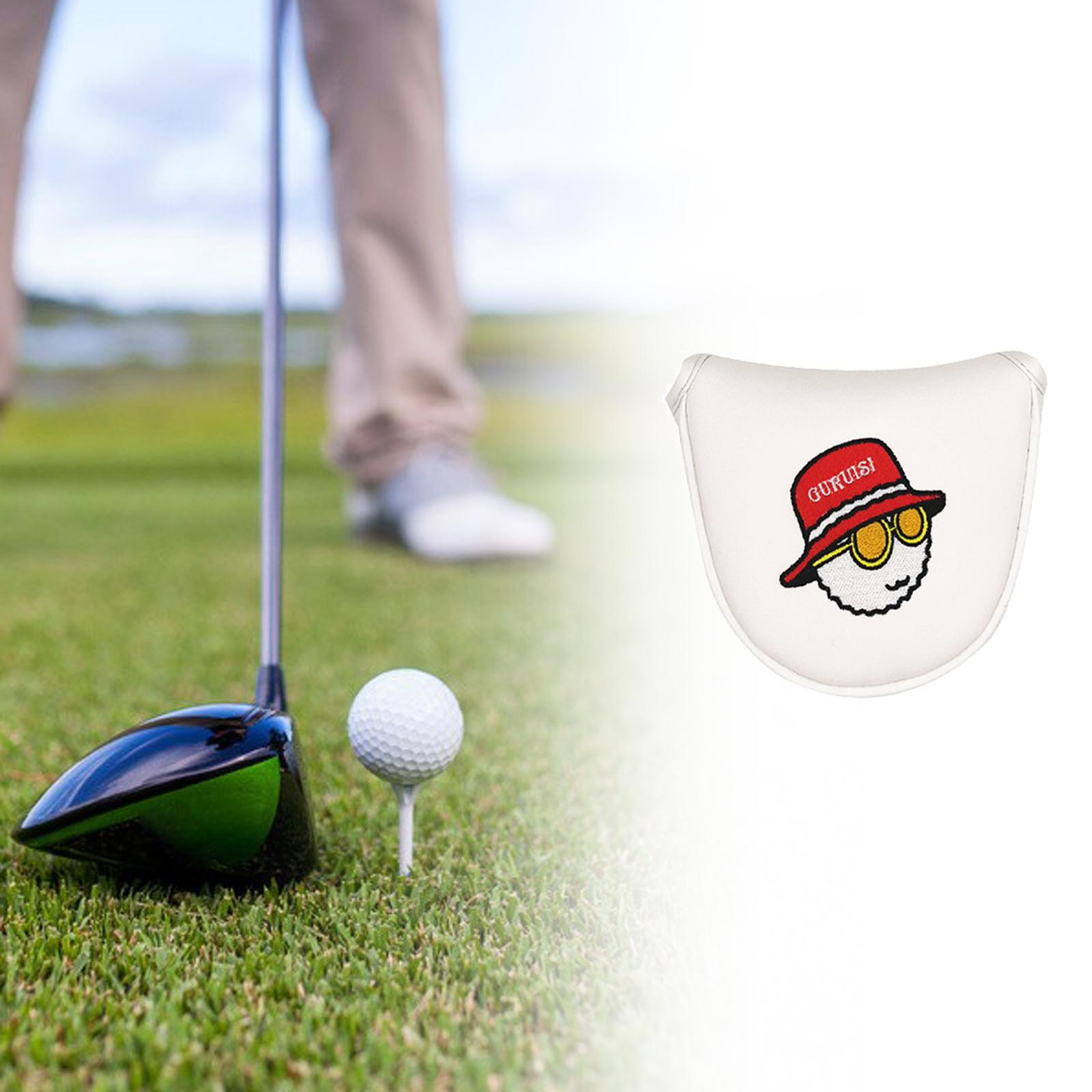 Golf Head Cover Scratch Proof Protective Club Headcover Golfer Gift Mallet White