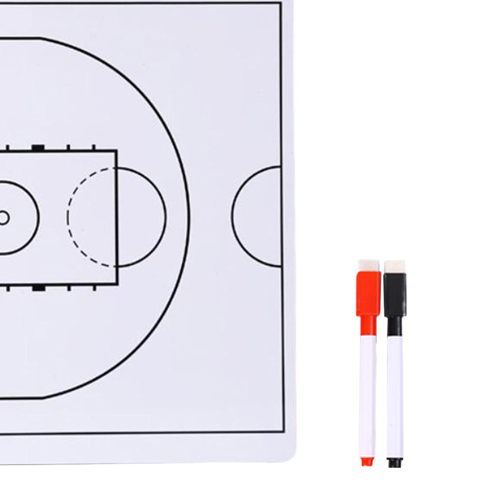 Double Sided Ball Coaching Board Coaches Clipboard with Pen for Strategizing Basketball