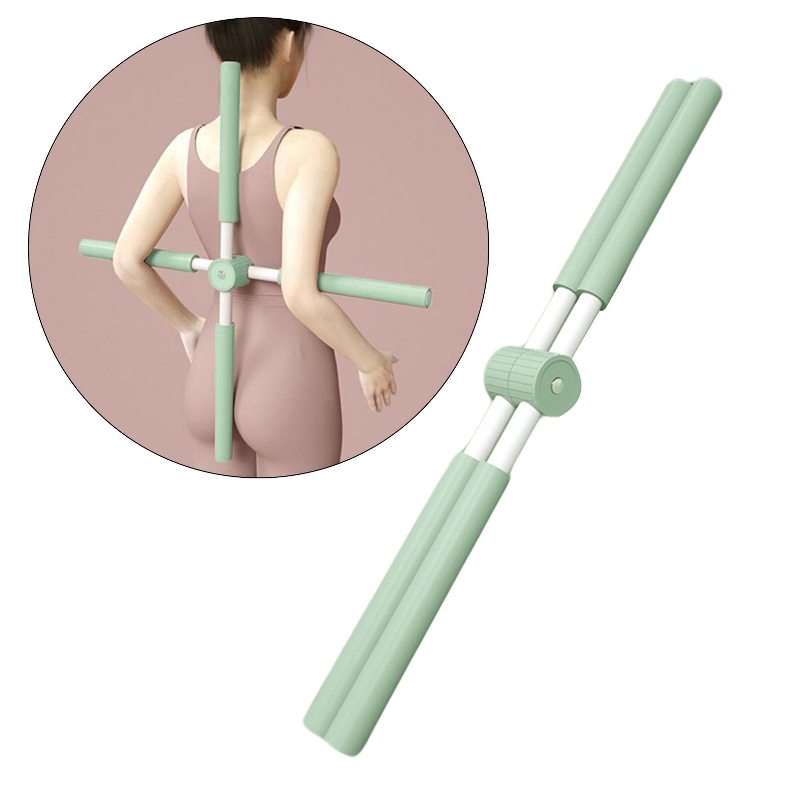 Yoga Stick Open Shoulder Fitness Pilates Stretching for Beautifying Green