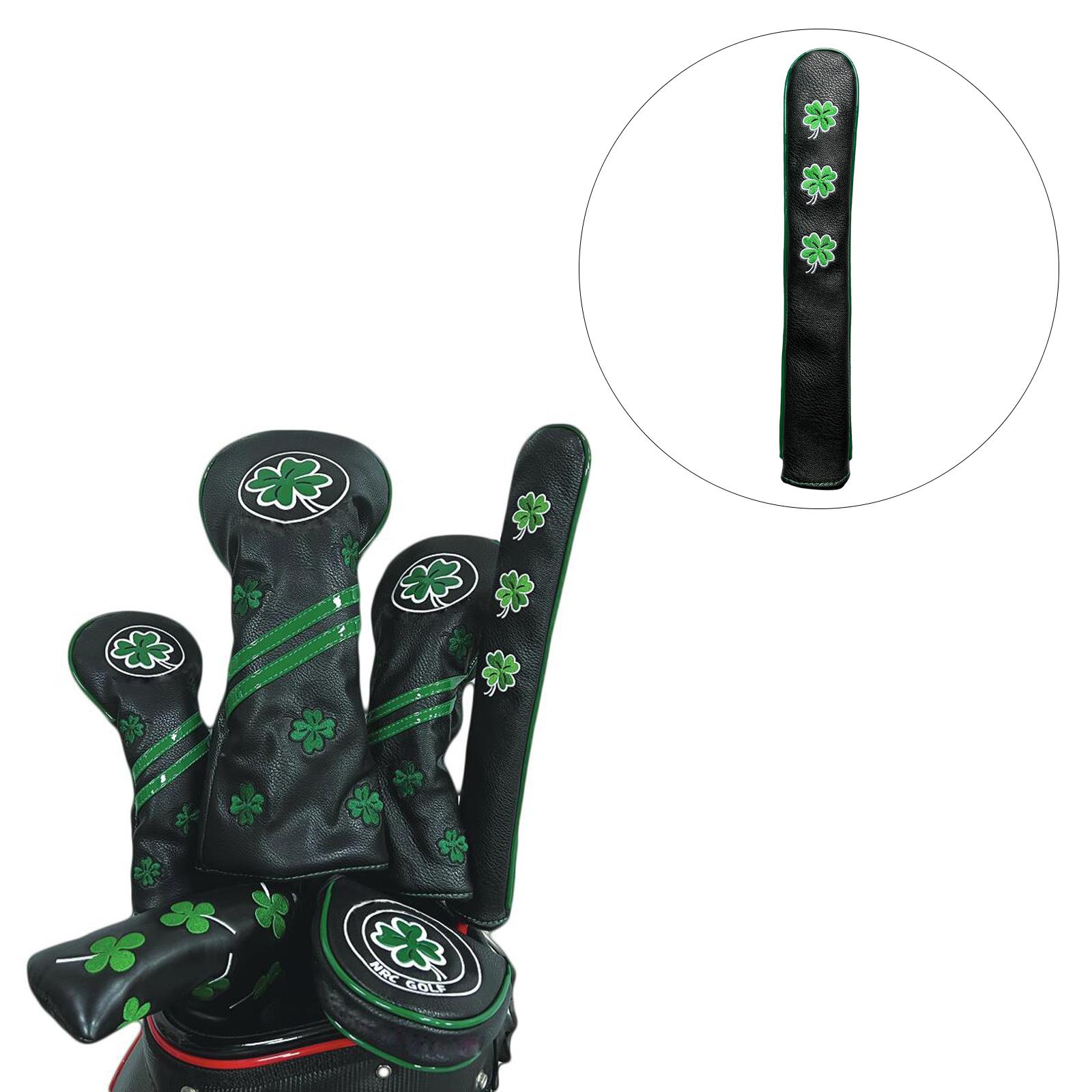 PU Leather Golf Alignment Rod Cover Case Holder Practice Training Aid Black