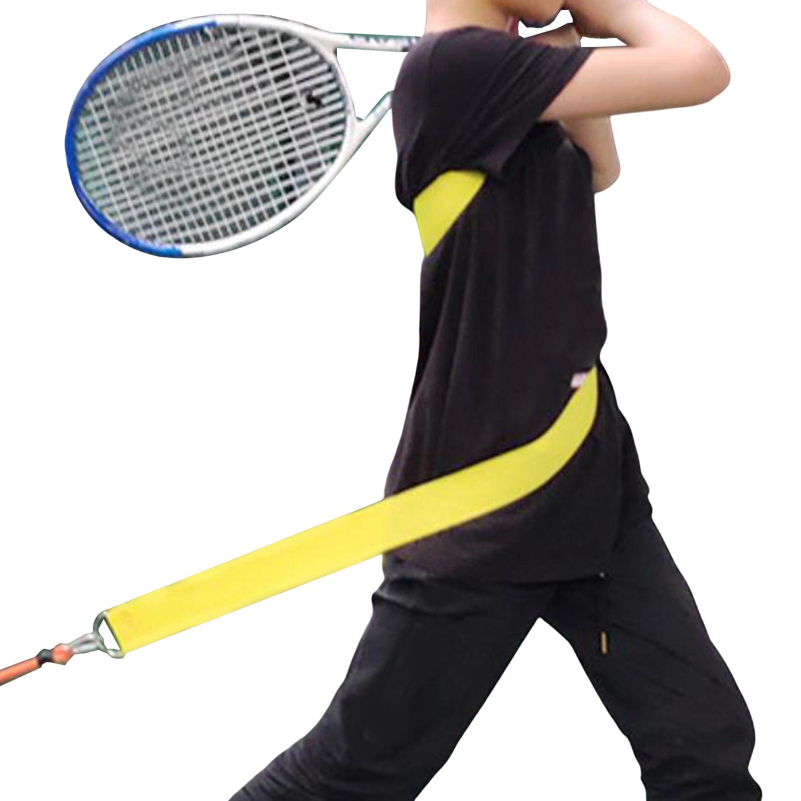 Tennis Trainer Belt Swing Practice Power Running Tools Yellow