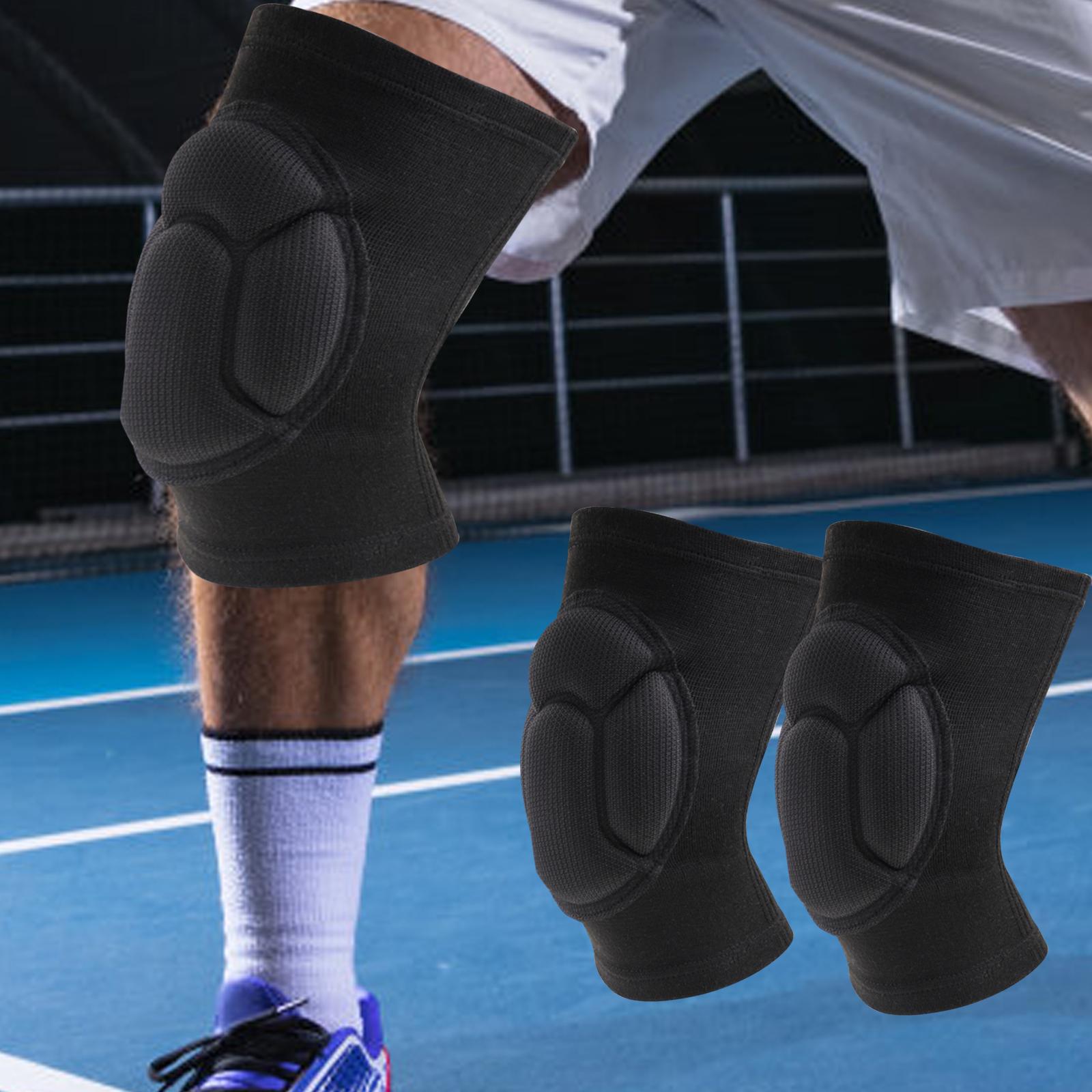 Thick Sponge 1Pair Knee Pads Volleyball Gardening Cleaning Protective Sleeve Black S