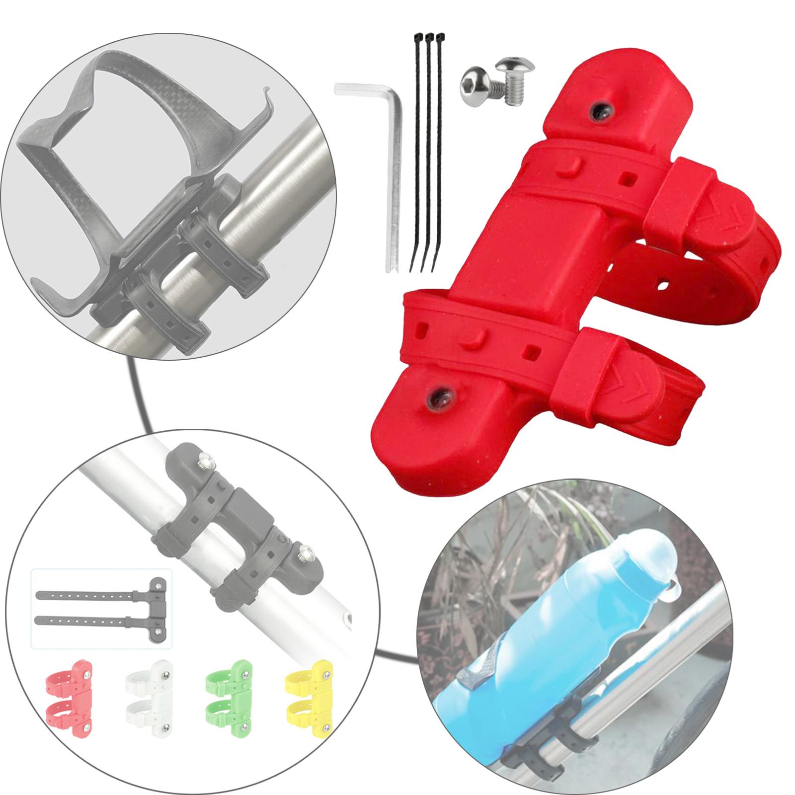 Mountain Bike Kettle Mount Adaptor Bicycle Water Bottle Cage Strap Red