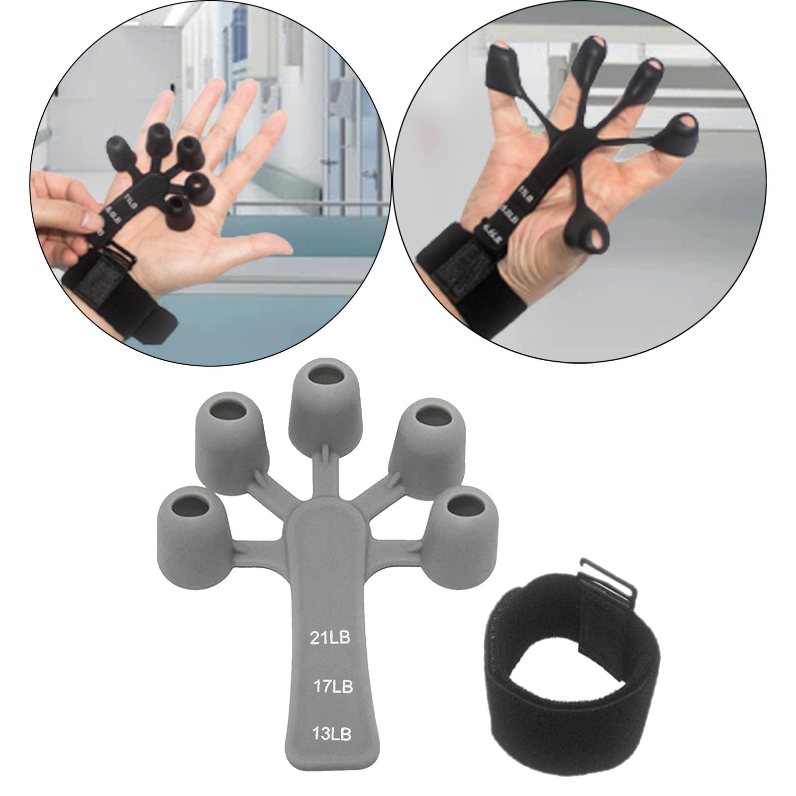 Finger Strengthener Finger Exerciser Grip Strength Trainer Finger Gripper Gray