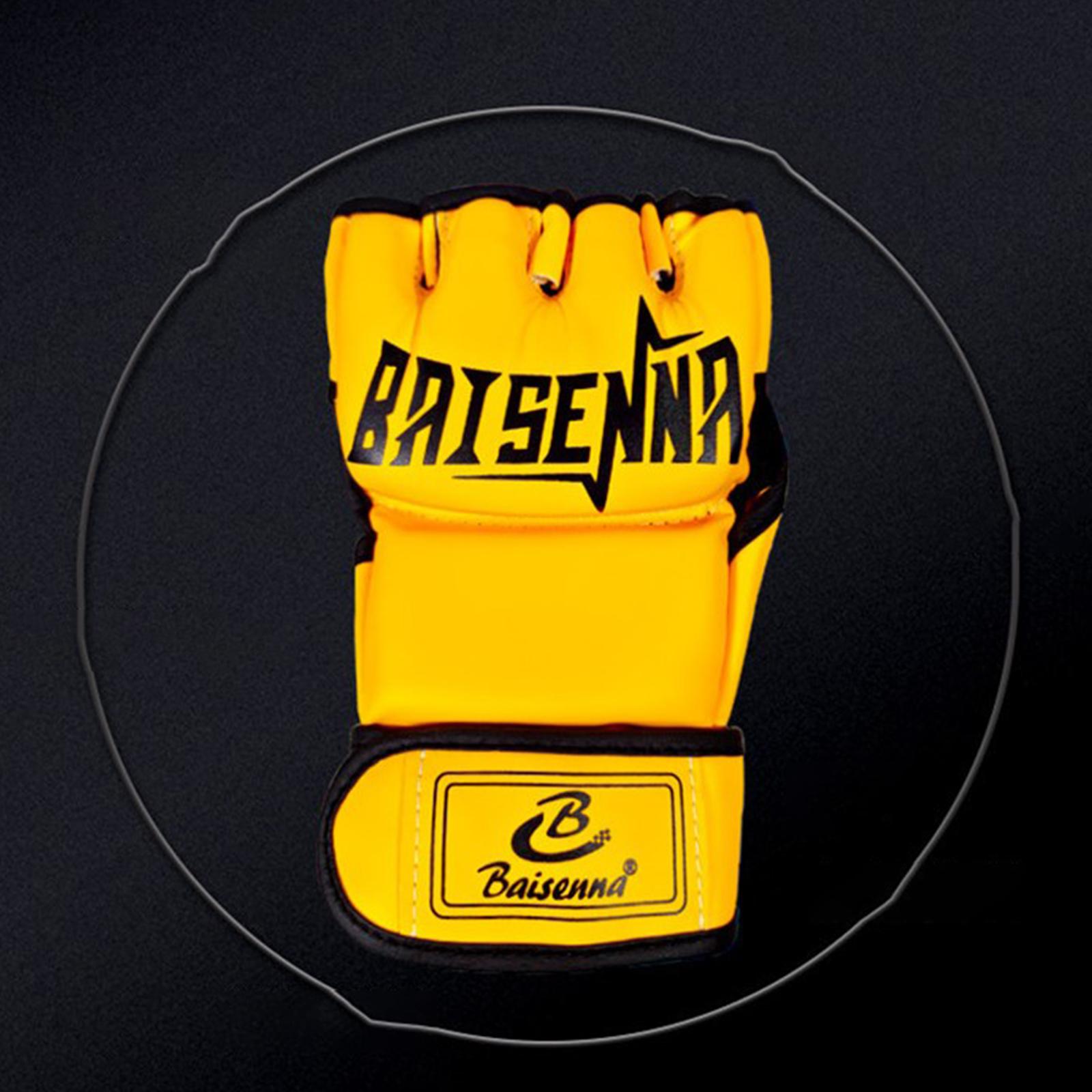 Mma Gloves Half Finger Training Boxing Gloves Hand Wraps Kick Boxing Gloves Orange