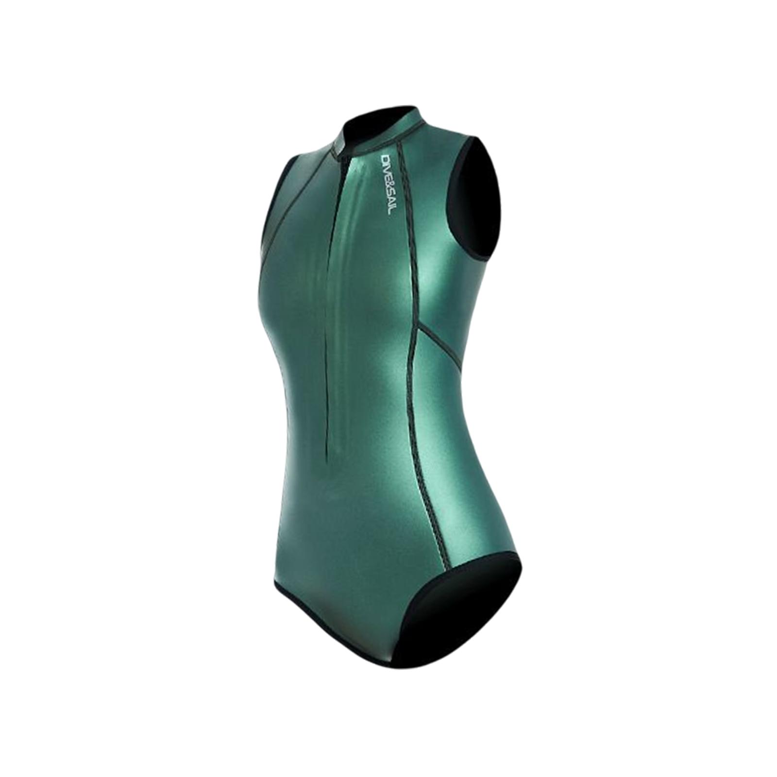 Scuba Diving Suit Women Lightweight Diving Swimwear Fashion for Snorkeling Green Color L