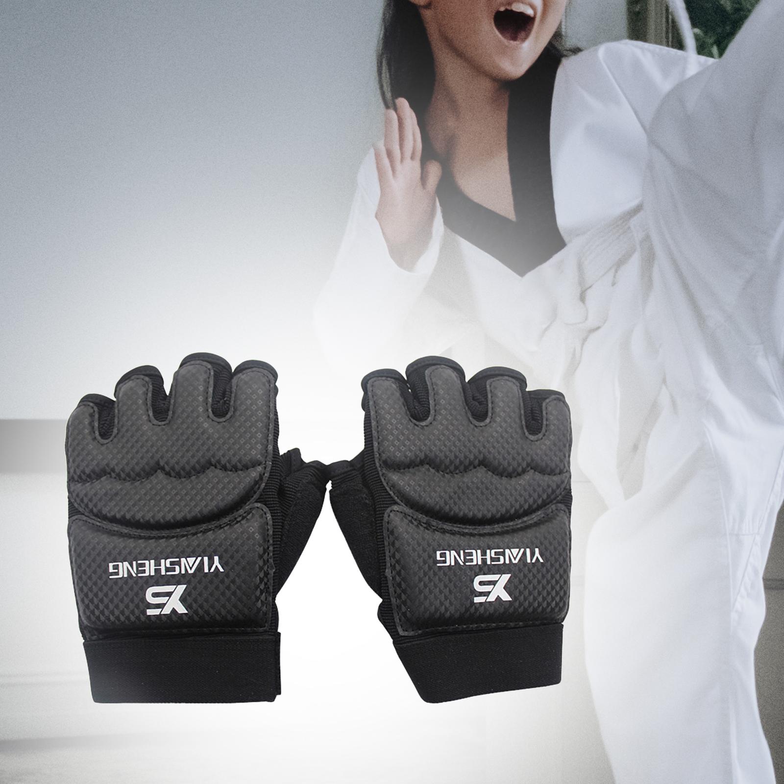 Kickboxing Gloves Half Finger Adjustable Mitts Sparring Gloves for Women MMA XS