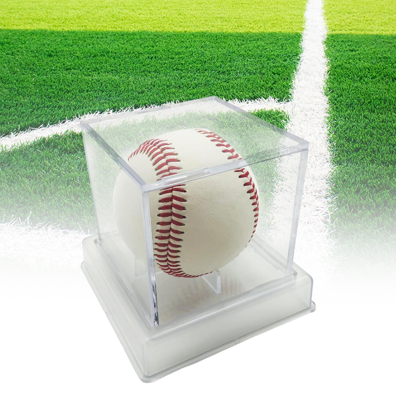 Baseball Holder Cube Memorabilia Display Case Transparent Clear Baseball Box Clear Bottom Bracket