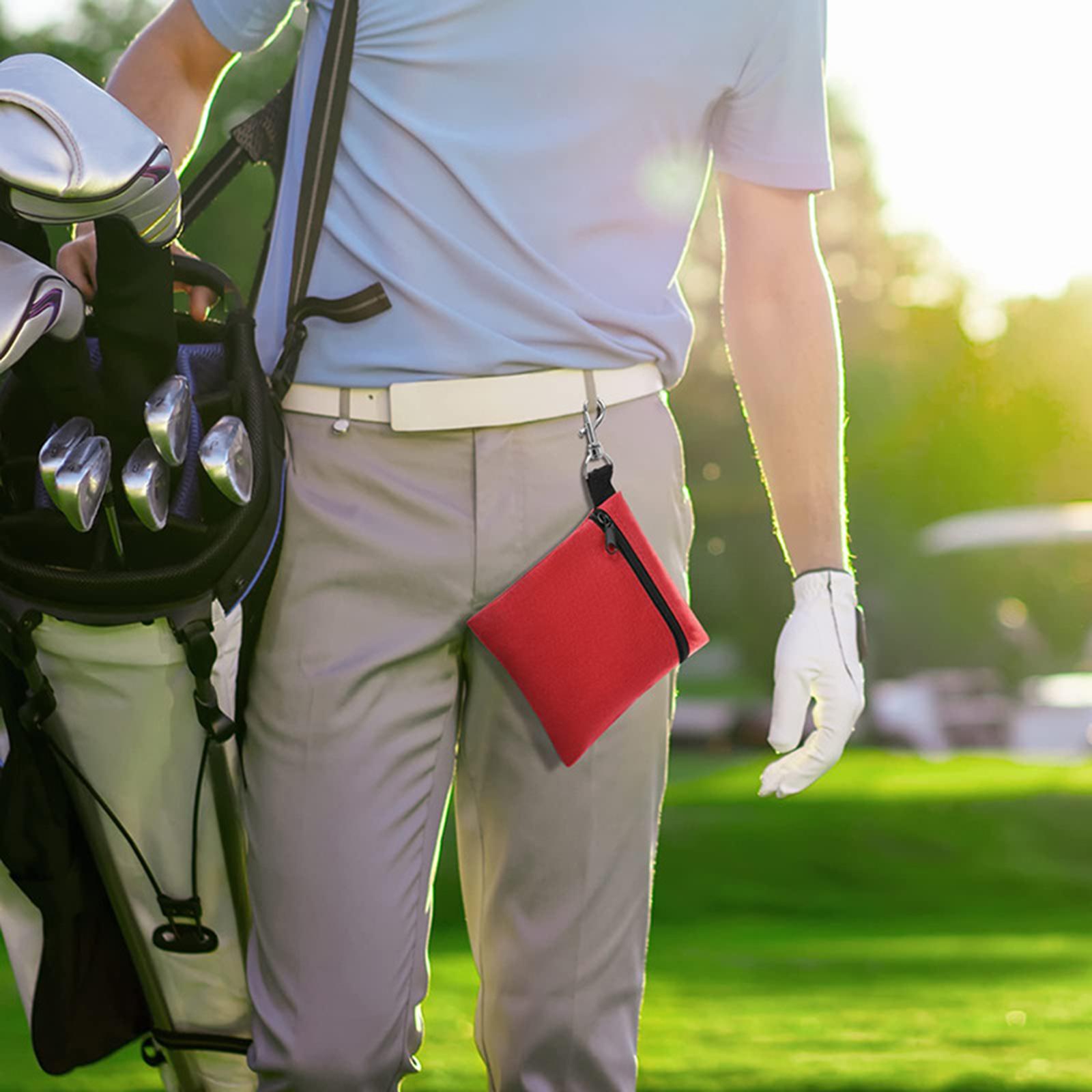 Golf Tee Holder Pouch Storage Golf Club Equipment Zipper Golf Ball Waist Bag Red