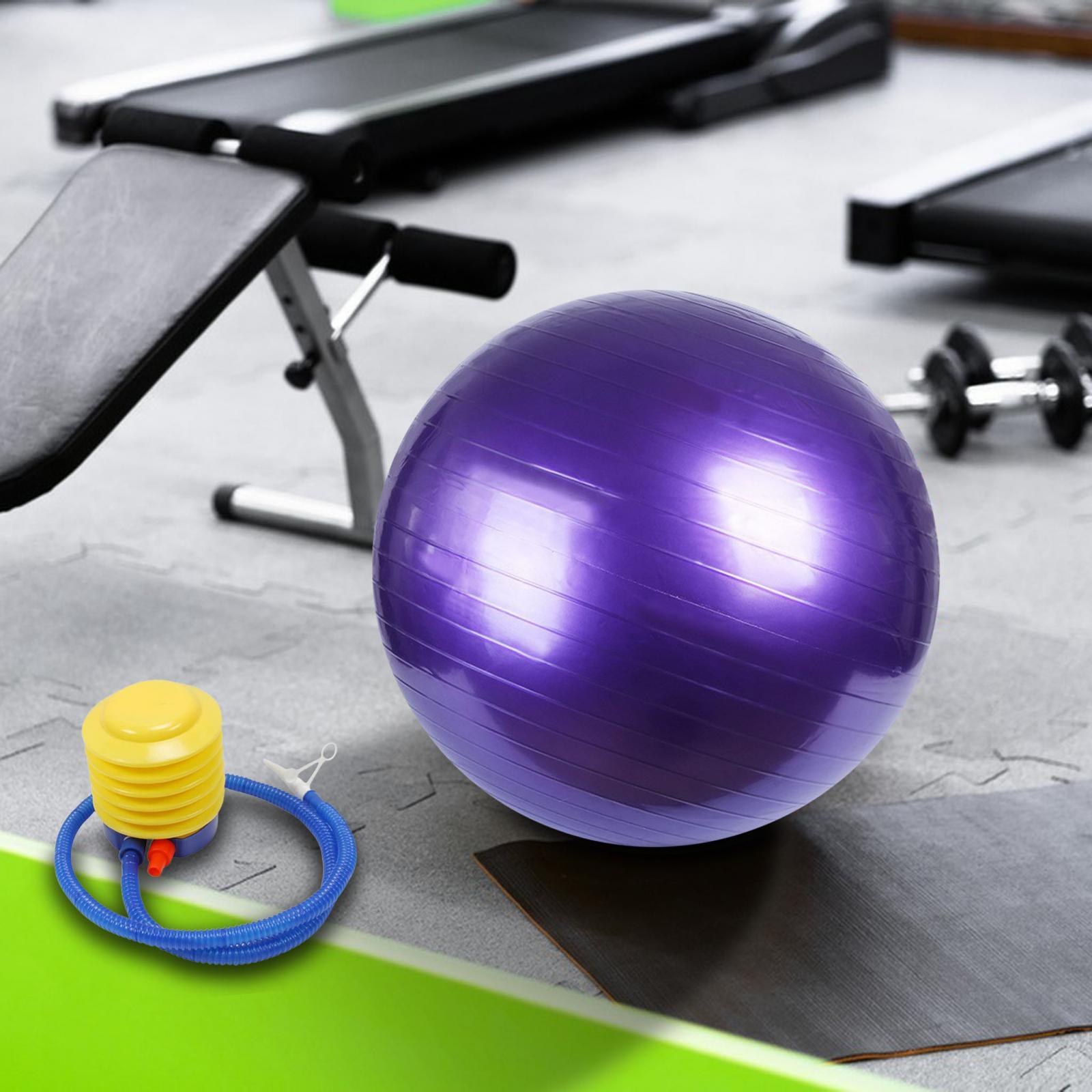 Balance Ball Heavy Duty Anti Burst Yoga Core Ball for Home Woman Competition 55cm Purple