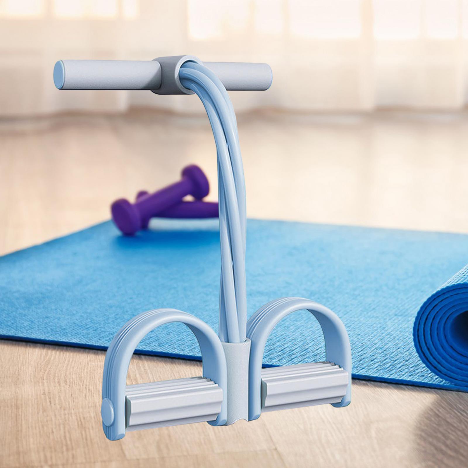 MultiFunction Exercise Tension Rope Foot Pedal Resistance Fitness Pull Bands Blue