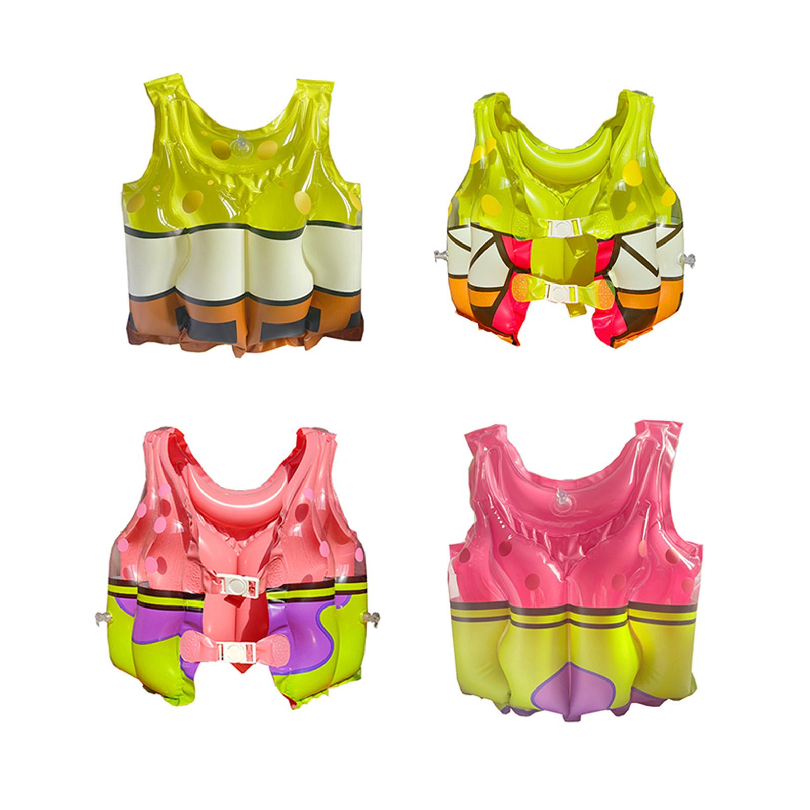 Kid's Inflatable Swim Vest Buoyancy Floating Vests Protective Float Swimsuit Pink