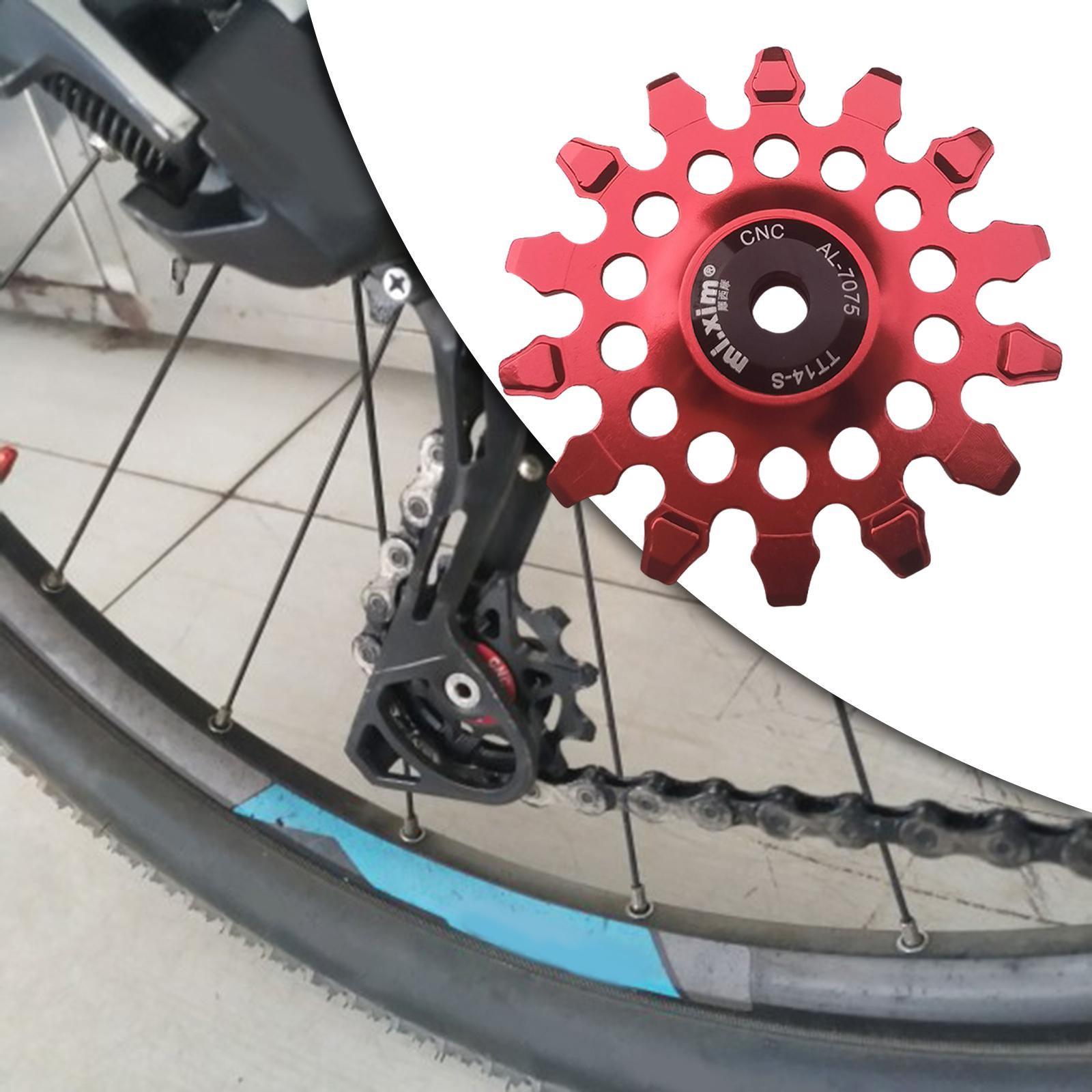 Bike Rear Derailleur Pulley Components Lightweight Easy Installation Bearing Red