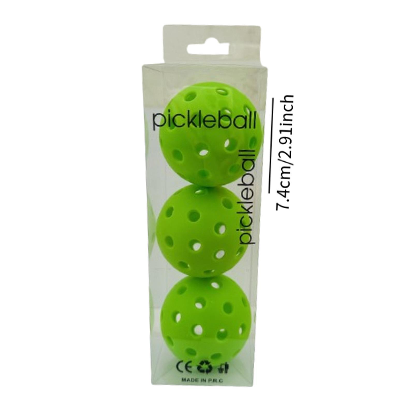 3x Pickleball Balls Pickle Balls Practice Competition Tournament Pickleballs Green