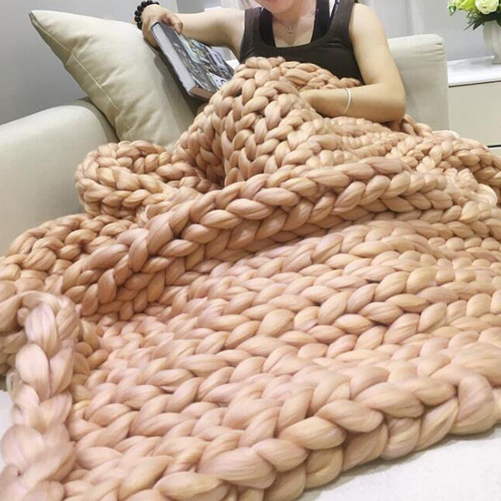 Chunky Wool Blanket Large Size Knit Blanket Giant Throw ...