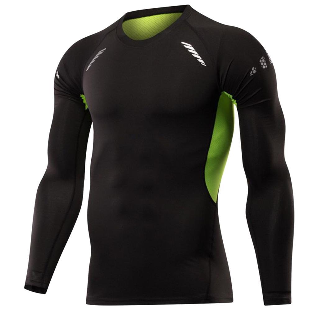 Mens Long Sleeve Compression Top Crew Neck Baselayers Thermal Under Shirt Top - Picture 1 of 1