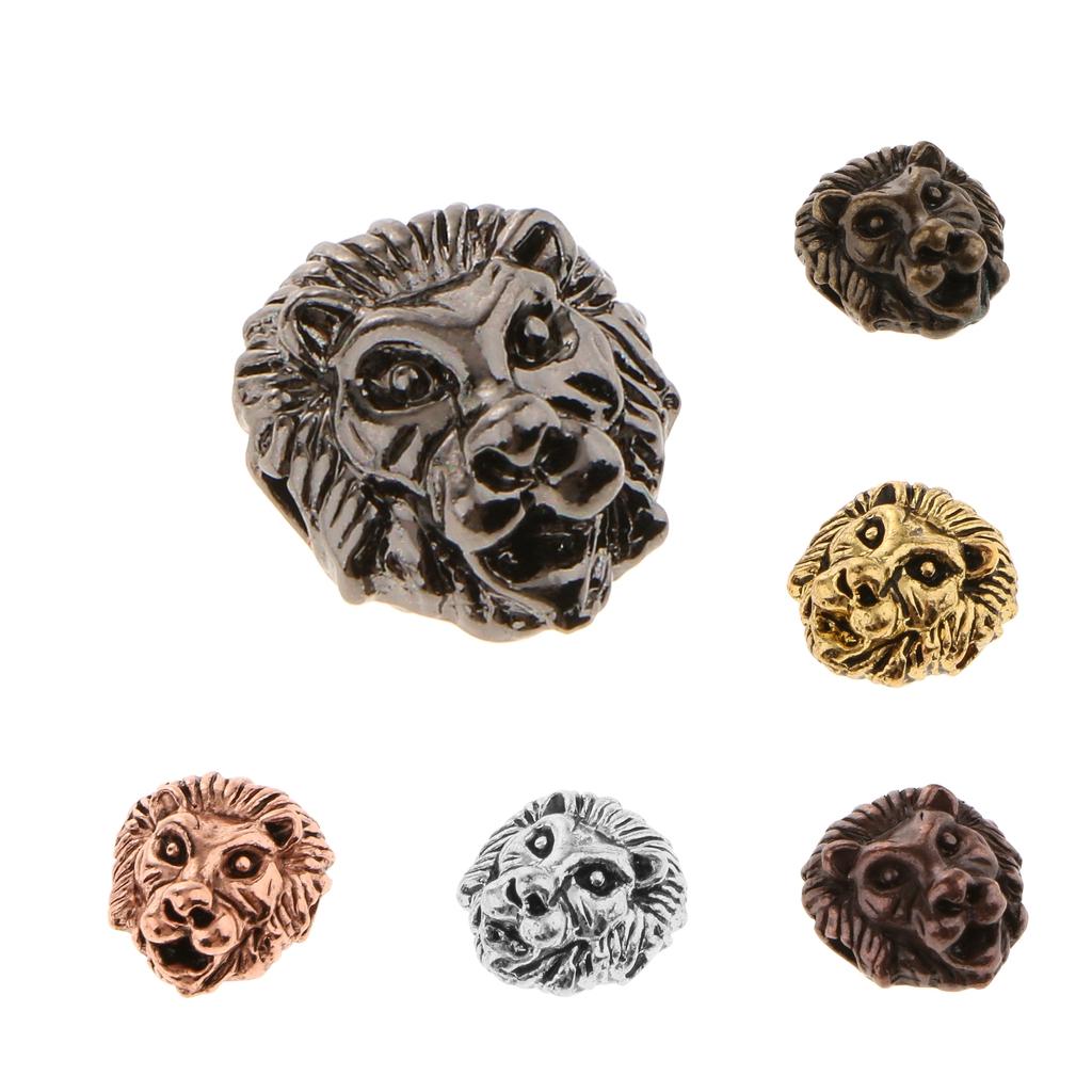 2x10 Pcs Metal Lion Head Bracelet Necklace Connector Charm Beads Gold