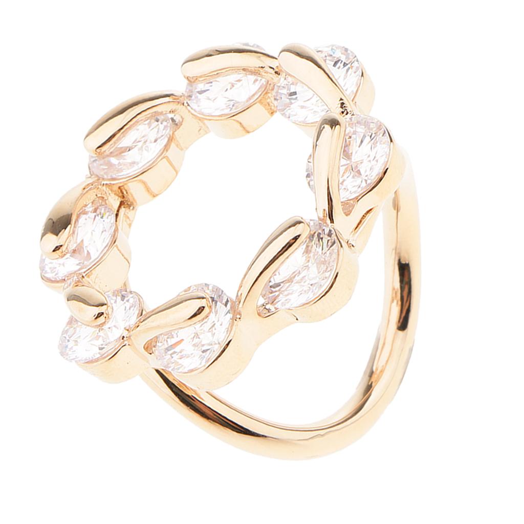 Zircon Crystal Ring Fashion Lady Silk Chiffon Scarf Clip Ring Rose Gold