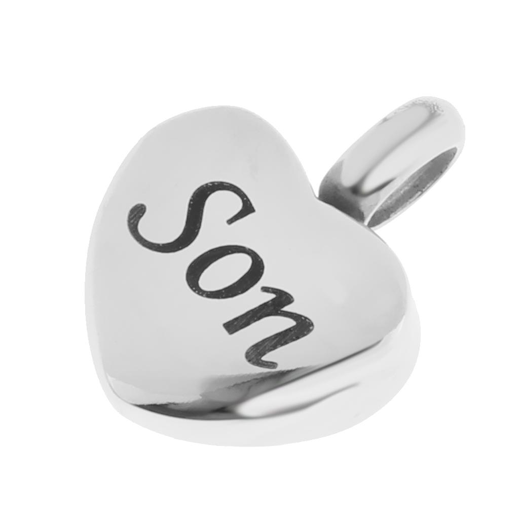 Memorial Pet Stainless Steel Heart Urn Pendant Cremation Ash Gift Son