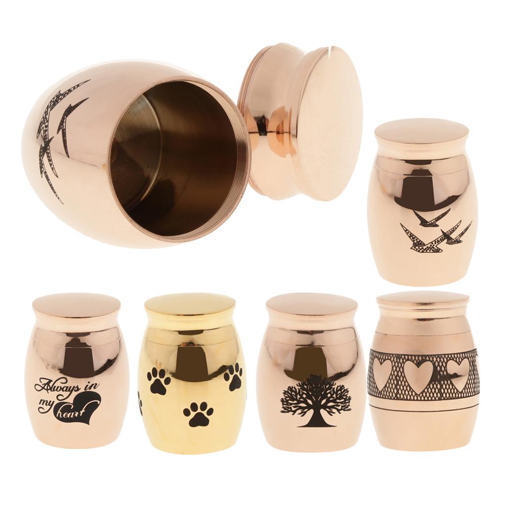 2xStainless Steel Cremation Urn Ash Memorial Jar Dog Paw