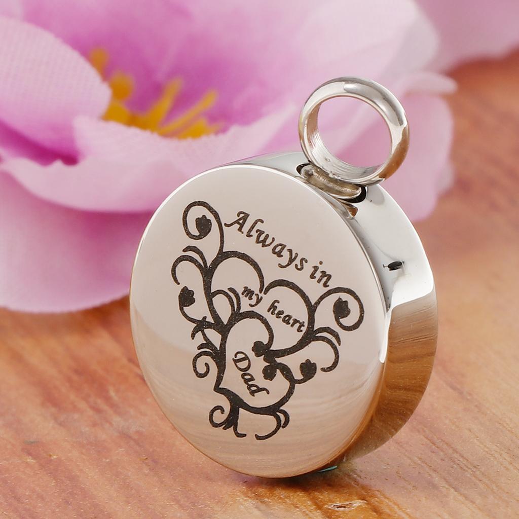 Always in My Heart Cremation Urn Pendant for Ashes Family Memorial