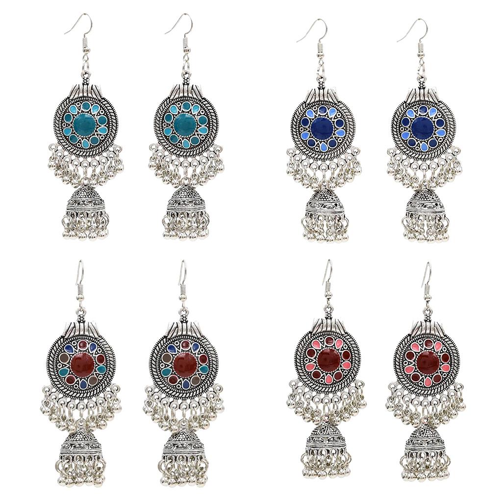 Tibetan Bohemian Hook Studs Ethnic Tribal Dangle Earrings Jewelry Multicolor