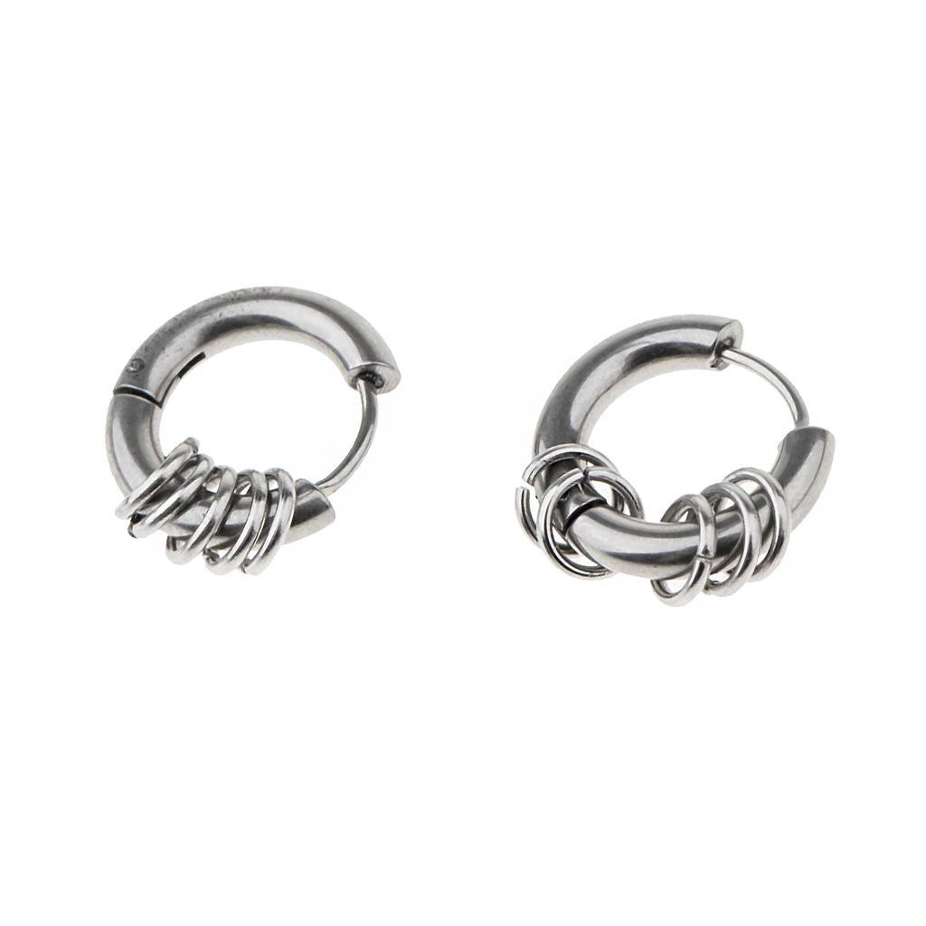 Stainless Steel Small Hoops Loops Dangle Earrings for Women Clip On Stainless Steel Clip On Earrings