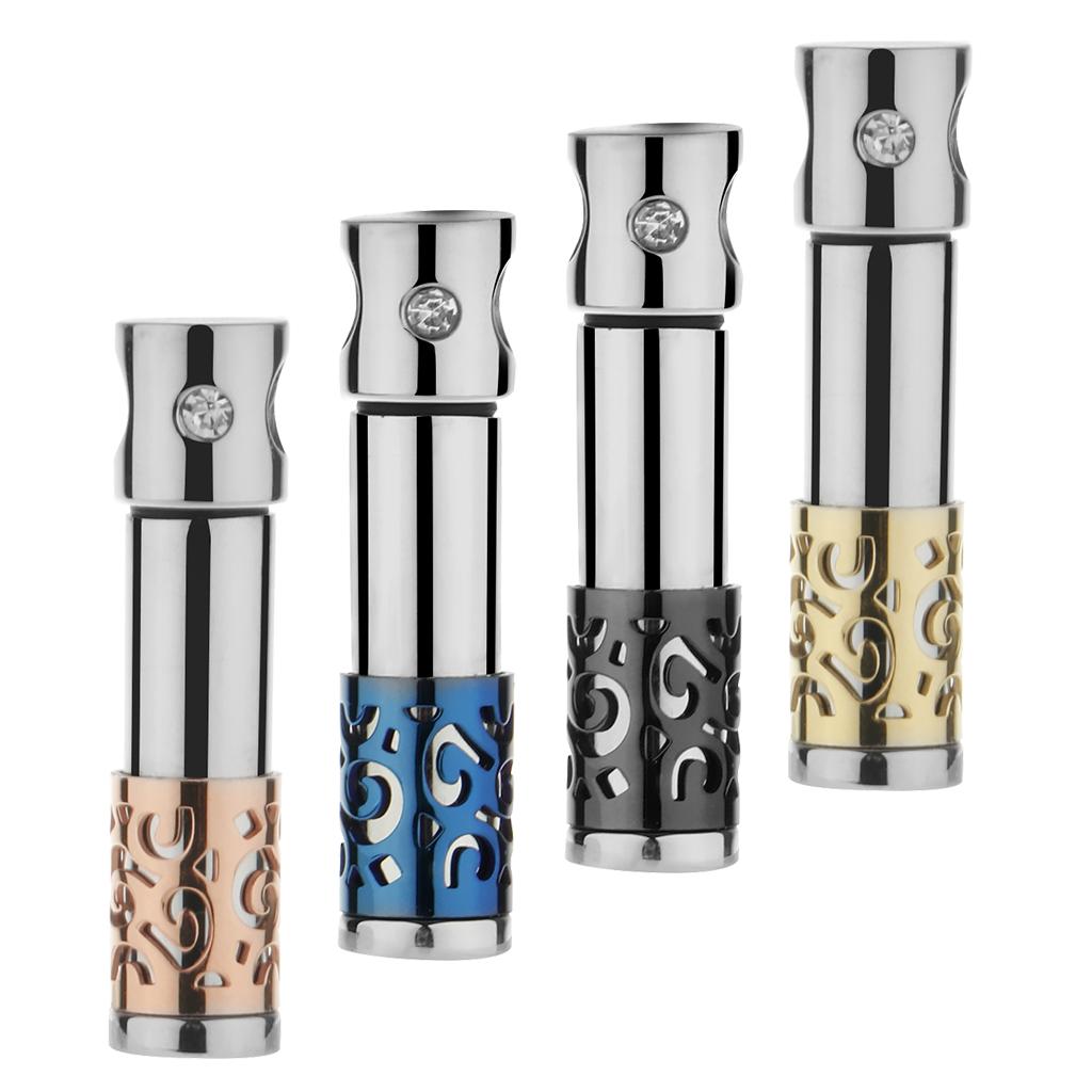 2xCylinder Tube Bar Stainless Steel Urn Cremation Keepsake Pendant Golden